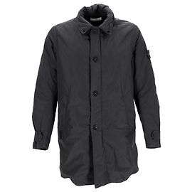 Stone Island Micro Reps Coat in Black Polyester Black