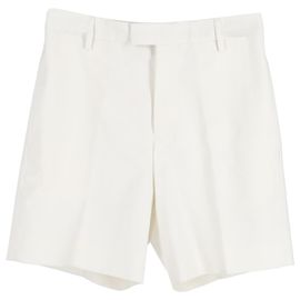 Bermuda ajustado Alexander McQueen em algodão branco Branco