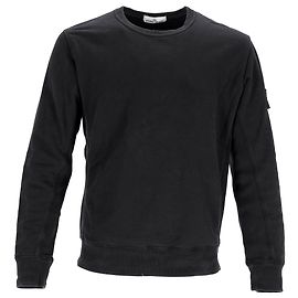 Schwarzer Baumwollpullover mit Kompass-Abzeichen von Stone Island Schwarz