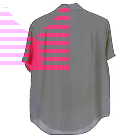 Saint Laurent-Saint Laurent 2022 Short Sleeve Shirt in Pink Viscose-Pink