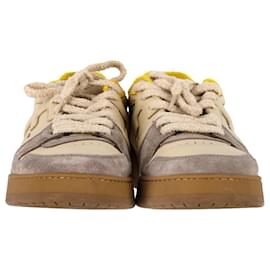 Fendi- Fendi Match Low-Top Sneakers in Beige Suede and Leather-Beige