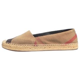 Burberry Espadrilles de lienzo a cuadros marrón - tamaño EU 37,5 Castaño
