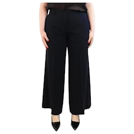 Alberto Biani-Navy straight-leg trousers - size UK 18-Blue
