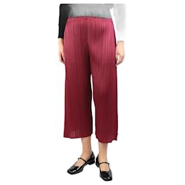 Pleats Please-Purple pleated culottes - size UK 10-Purple