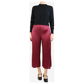 Pleats Please-Purple pleated culottes - size UK 10-Purple