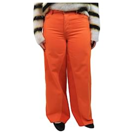Ganni-Orange Jozey wide-leg jeans - size UK 12-Orange