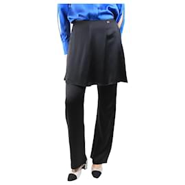 Chanel-Black silk skirt over trousers - size UK 12-Black