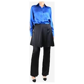 Chanel-Black silk skirt over trousers - size UK 12-Black