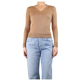 Theory Brauner V-Ausschnitt-Pullover - Größe S Braun
