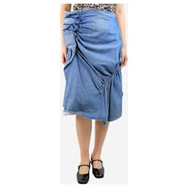 JW Anderson-Blue denim ruched skirt - size UK 8-Blue