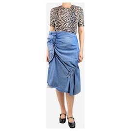 JW Anderson-Blue denim ruched skirt - size UK 8-Blue