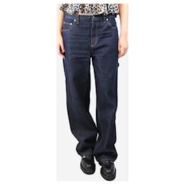 Tibi-Indigo wide-leg utility jeans - size UK 10-Blue