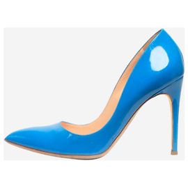 Rupert Sanderson Blue Malory patent leather pointed-toe pumps - size EU 40 Blue