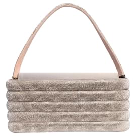Autre Marque-Silver crystal clutch with strap-Silvery