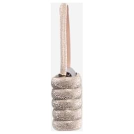 Autre Marque-Silver crystal clutch with strap-Silvery