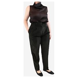Autre Marque-Dark green corduroy pleated trousers - size UK 16-Green