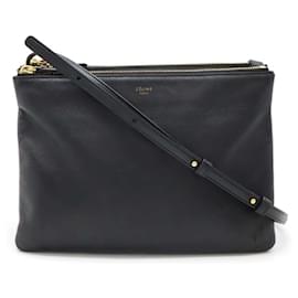 Céline-Celine Trio Large Shoulder Bag Pochette-Black