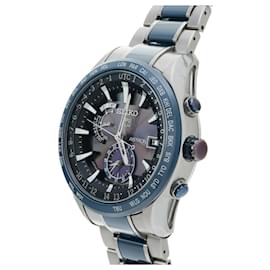 Seiko-Seiko Astron SBXA019 Blue Men's Solar Wristwatch-Blue