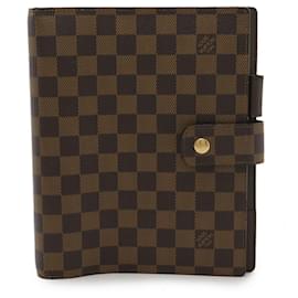 Louis Vuitton-Couverture de carnet Louis Vuitton Damier Agenda GM-Marron,Damier ebène
