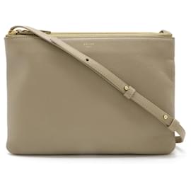 Céline-Celine Trio Large Shoulder Bag Pochette-Grey