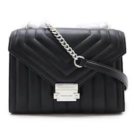 Michael Kors-Michael Kors Whitney Quilted Flap Chain Shoulder Bag-Black