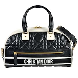 Christian Dior-Christian Dior Small Bag Leather M6202OFCA-Black,White