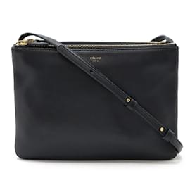 Céline-Celine Trio Large Shoulder Bag Pochette-Black