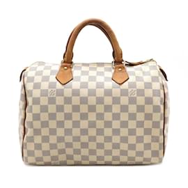 Louis Vuitton-Louis Vuitton Damier Azur Speedy 30 Handbag-Cream