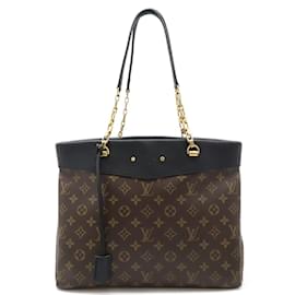 Louis Vuitton-Louis Vuitton Monogram Pallas Shopper Tote Bag-Black