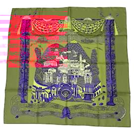 Hermès-Hermes Carré 90 Scarf L’ATLANTIDE-Orange