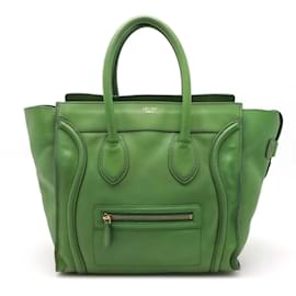 Céline-Celine Luggage Mini Shopper Tote Bag-Green