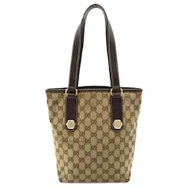 Gucci-Gucci GG Canvas Tote Bag-Dark brown