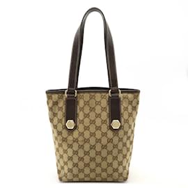 Gucci-Gucci GG Canvas Tote Bag-Dark brown