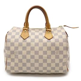 Louis Vuitton-Louis Vuitton Damier Azur Speedy 25 Handbag-Cream