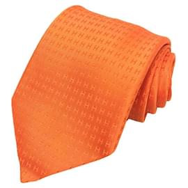 Hermès-Gravata de seda laranja Hermes-Laranja