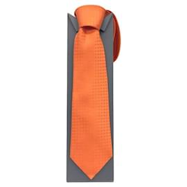 Hermès-Hermes Orange Silk Cravat-Orange