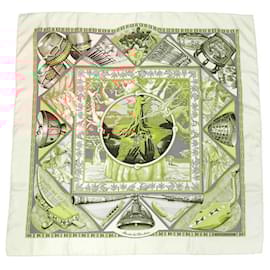 Hermès-Hermes Silk Scarf-Beige,Cream