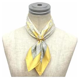 Hermès-Écharpe en soie jaune Hermes-Jaune