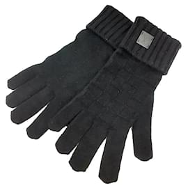 Louis Vuitton-Louis Vuitton Damier Cashmere Gloves-Black