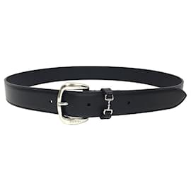 Gucci-Gucci Men's Leather Horsebit Belt-Black