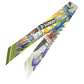Hermès-Hermes Twilly Scarf Muffler Danse Pacifique 2021-Blue,Yellow