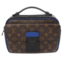 Louis Vuitton-Louis Vuitton Monogram Macassar S-Lock Shoulder Bag-Brown,Blue