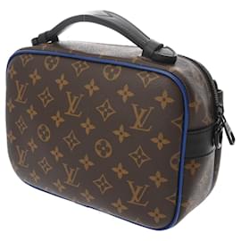 Louis Vuitton-Louis Vuitton Monogram Macassar S-Lock Shoulder Bag-Brown,Blue