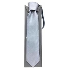 Hermès-Hermes Silk Cravat in Ice Blue-Other