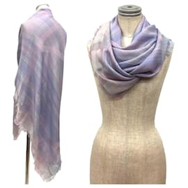 Christian Dior-Christian Dior Stole in Light Blue and Purple-Purple,Light blue