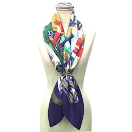 Hermès-Hermes Carre 90 Blue Silk Scarf-Blue