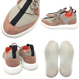 Hermès-Hermes Sneakers Duel in Beige and Light Orange-Beige,Orange