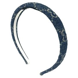 Faixa de cabeça em denim GG da Gucci Azul