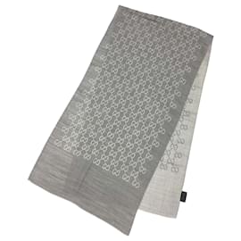 Gucci-Gucci GG Pattern Wool Silk Stole-Brown