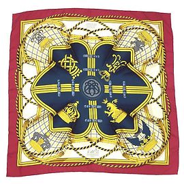 Cachecol de seda Hermès em bordô e marfim Cru Bordeaux